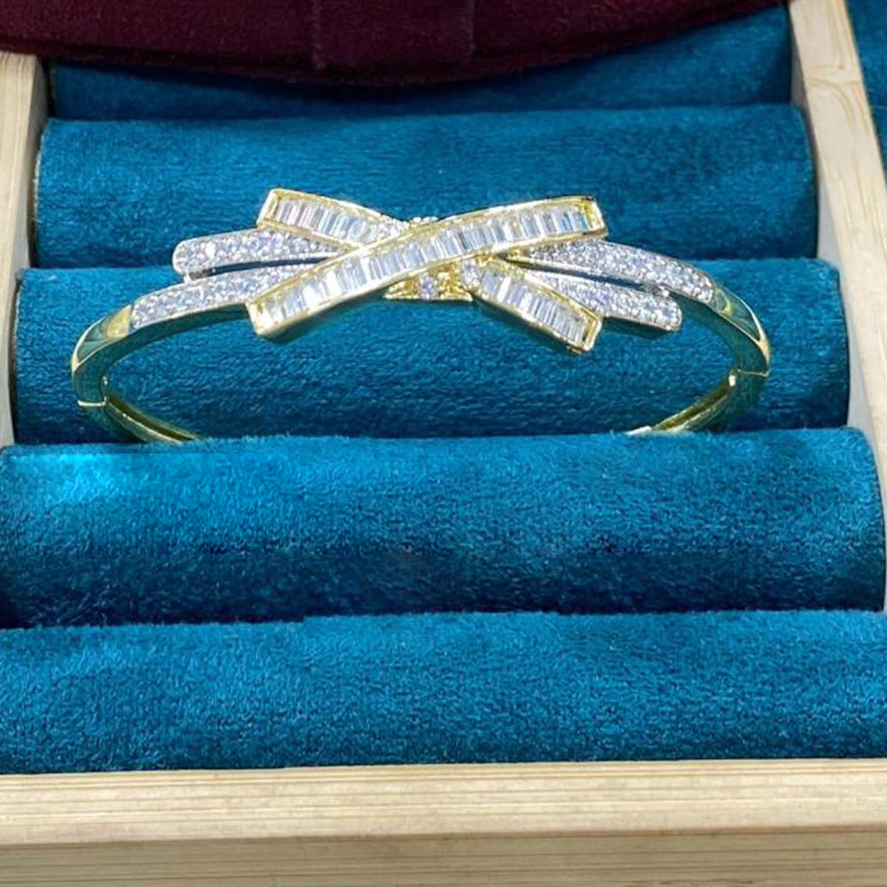 Dhiraj Sales Gold Plated American Diamond Openable Bracelet