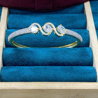 Dhiraj Sales Gold Plated American Diamond Openable Bracelet