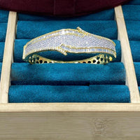 Dhiraj Sales Gold Plated American Diamond Openable Bracelet