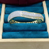 Dhiraj Sales Gold Plated American Diamond Openable Bracelet