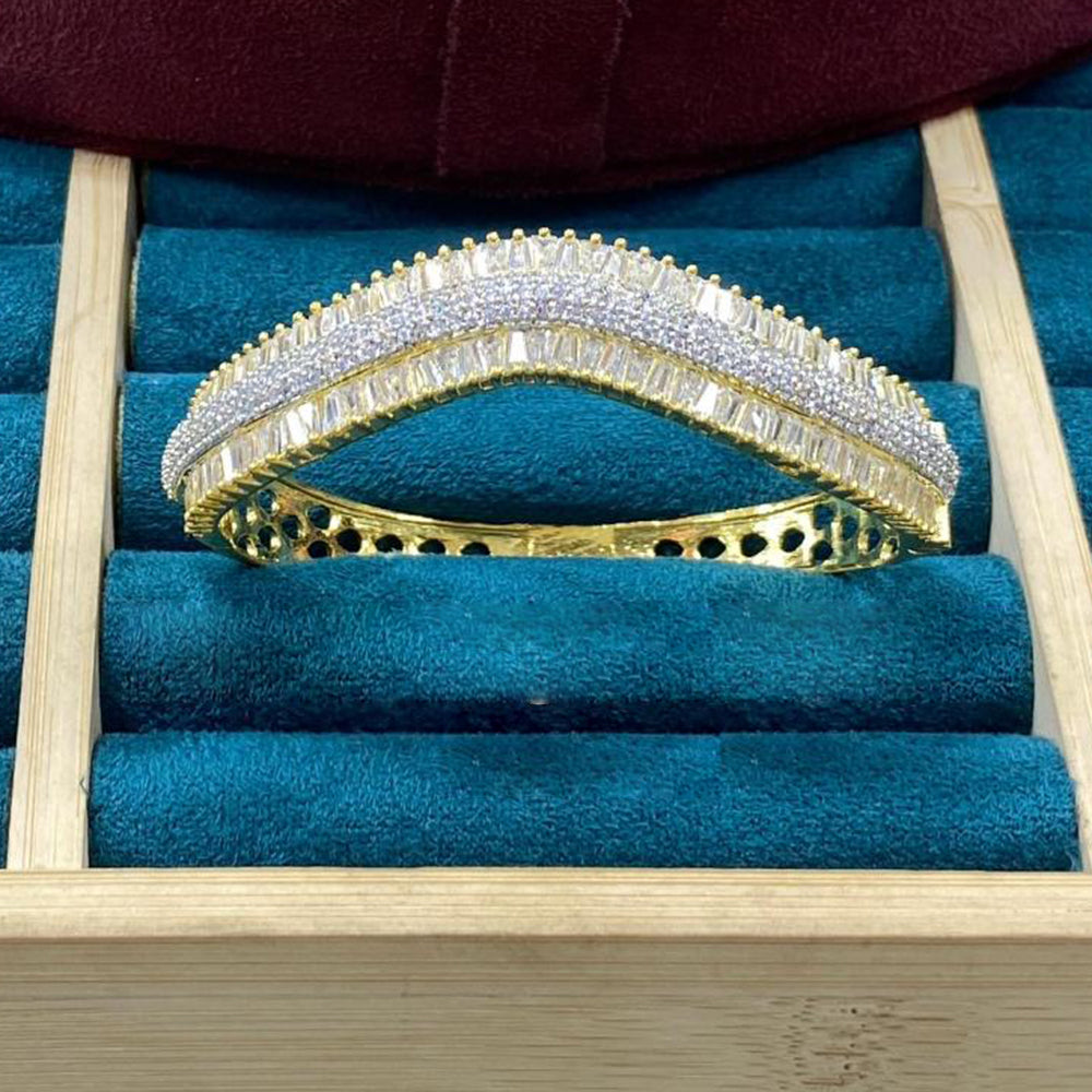 Dhiraj Sales Gold Plated American Diamond Openable Bracelet