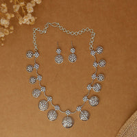 Dhiraj Sales Silver Plated Austrian Stone Necklace Set