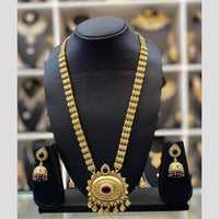 Dhiraj Sales Chopper Gold Plated Pota Stone And Pearl Long Necklace Set