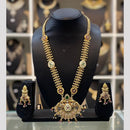 Dhiraj Sales Chopper Gold Plated Pota Stone And Meenakari Long Necklace Set