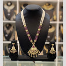 Dhiraj Sales Chopper Gold Plated Pota Stone And Meenakari Long Necklace Set