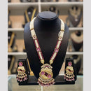 Dhiraj Sales Chopper Gold Plated Pota Stone And Meenakari Long Necklace Set