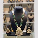 Dhiraj Sales Chopper Gold Plated Pota Stone And Meenakari Long Necklace Set