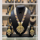 Dhiraj Sales Chopper Gold Plated Pota Stone And Pearl Long Necklace Set