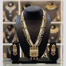 Dhiraj Sales Chopper Gold Plated Pota Stone And Pearl Long Necklace Set