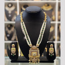 Dhiraj Sales Chopper Gold Plated Pota Stone And Pearl Long Necklace Set