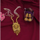 Dhiraj Sales Chopper Gold Plated Pota Stone And Pearl Lord Long Necklace Set