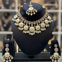 Dhiraj Sales Polki Kundan Stone And Beads Meenakari Necklace Set 