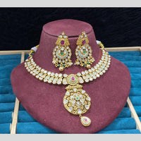 Dhiraj Sales Antique Finish Pota Stone Necklace Set