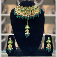 Dhiraj Sales Antique Finish Kundan Necklace Set with Meenakari Finish
