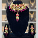 Dhiraj Sales Antique Finish Kundan Necklace Set with Meenakari Finish