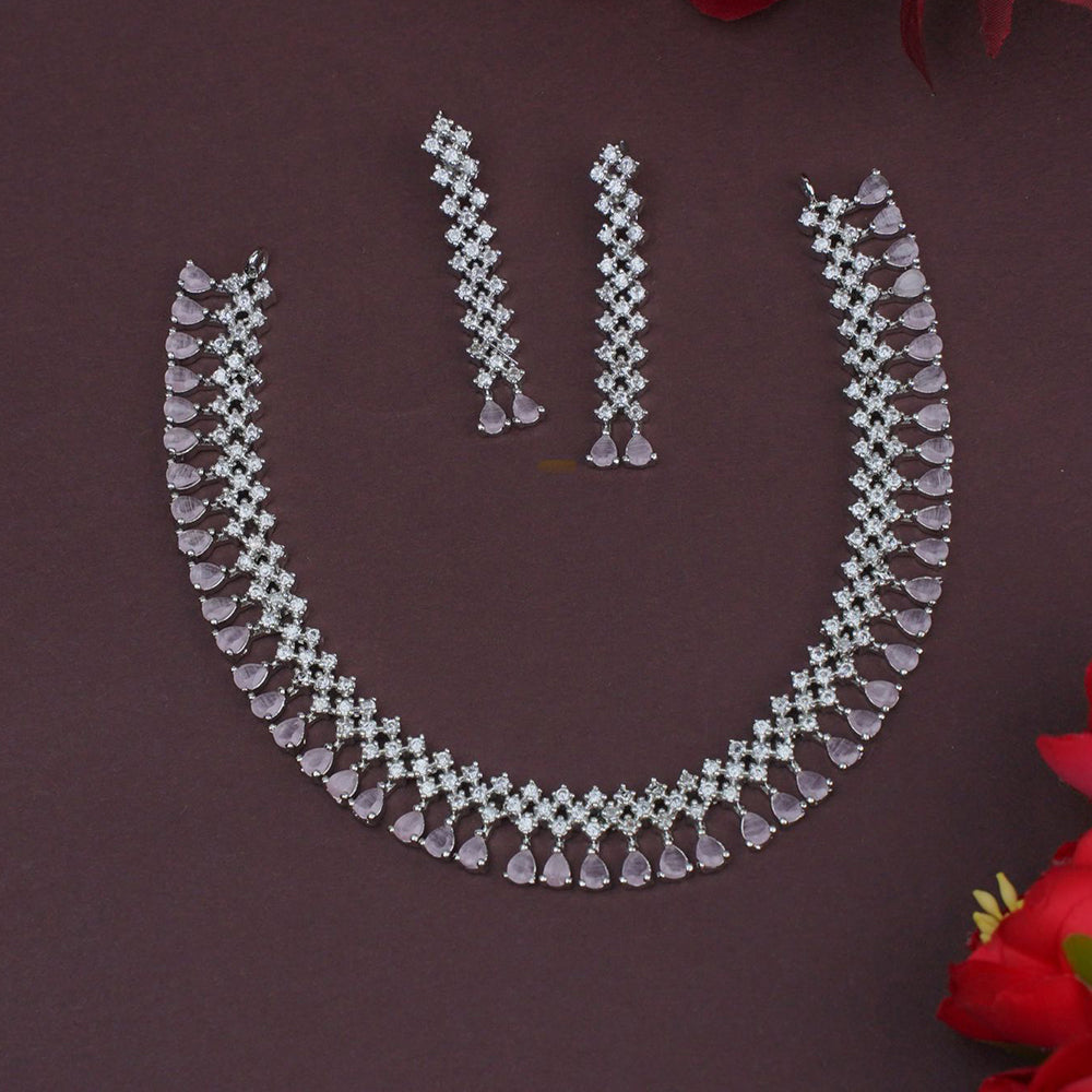 Dhiraj Sales Timeless  Elegant Austrian Stone Set with Rhodium Coating