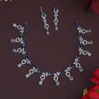 Dhiraj Sales Timeless  Elegant Austrian Stone Set with Rhodium Coating