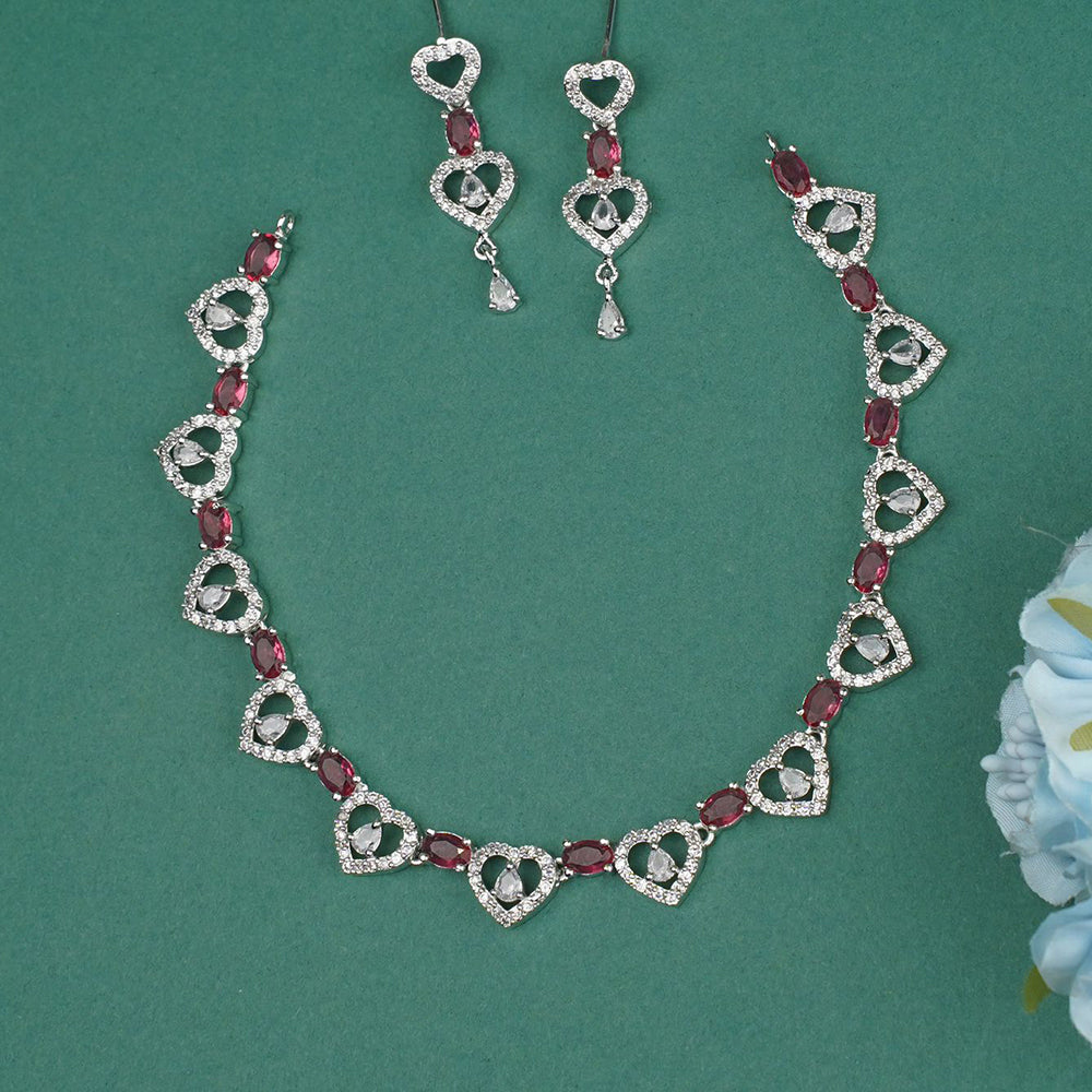 Dhiraj Sales Timeless  Elegant Austrian Stone Set with Rhodium Coating