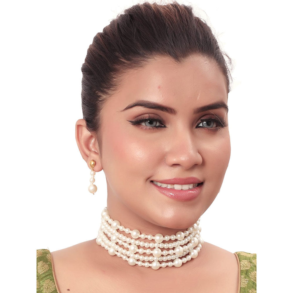 Siddhi Collection Pearl Choker Necklace Set