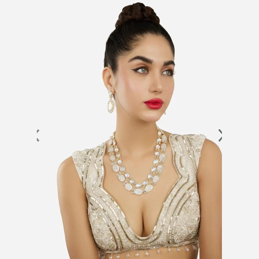 Siddhi Collection Gold Plated Kundan Stone Necklace Set