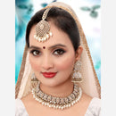 Siddhi Collection Gold Plated Crystal Stone Pearl And Beads Necklace Set