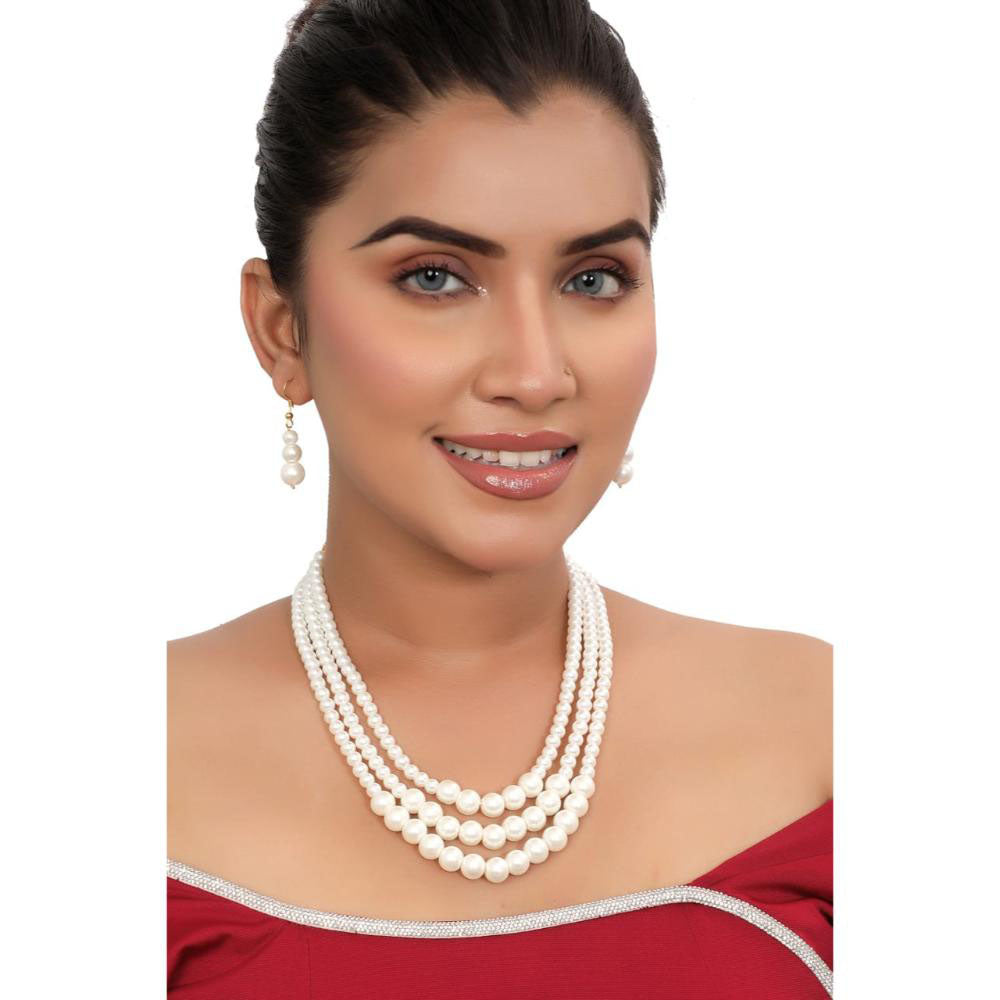 Siddhi Collection Pearl Multi Layer Necklace Set