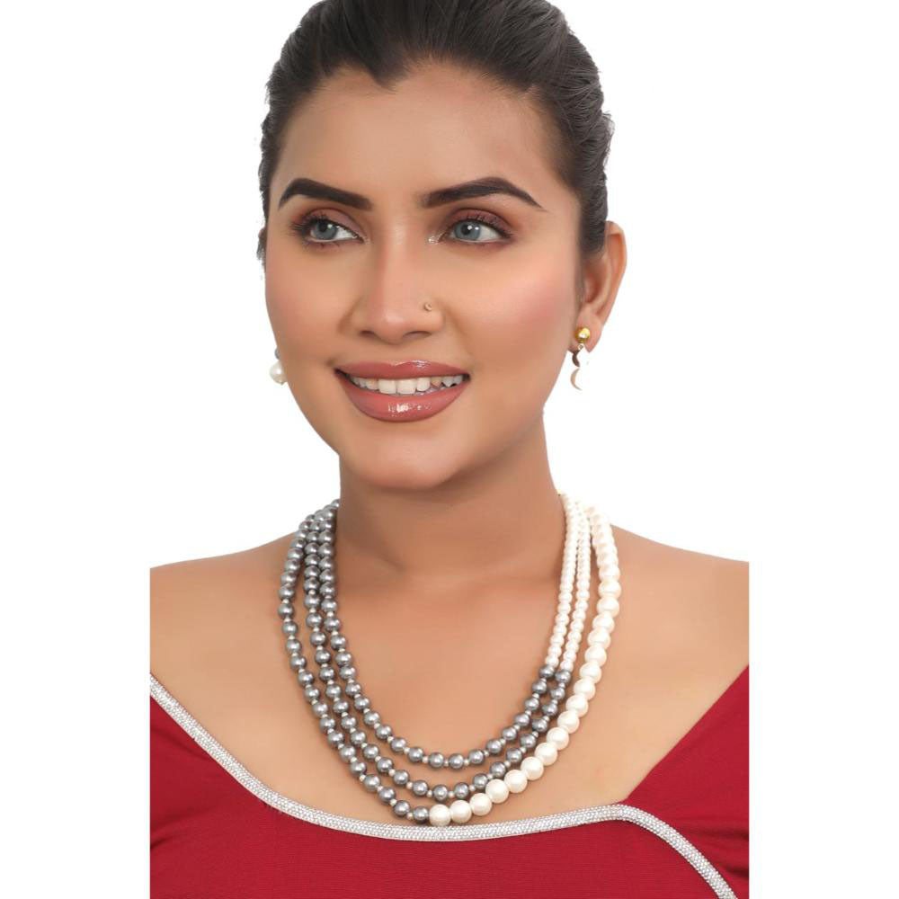 Siddhi Collection Pearl Multi Layer Necklace Set