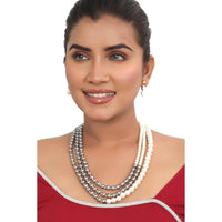 Siddhi Collection Pearl Multi Layer Necklace Set
