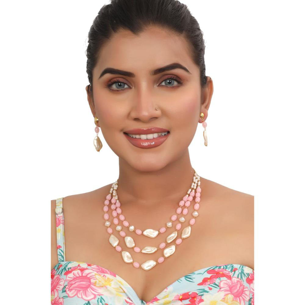 Siddhi Collection Pearl Multi Layer Necklace Set