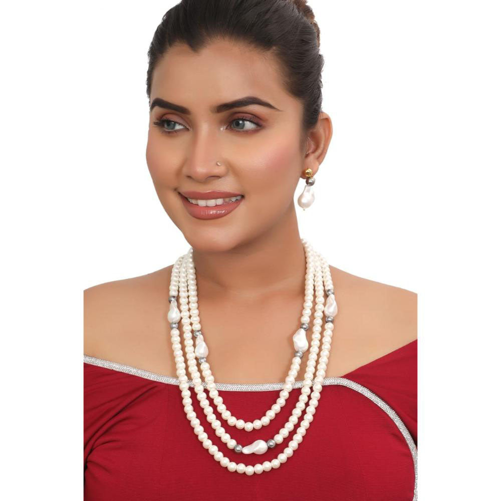 Siddhi Collection Pearl Multi Layer Necklace Set