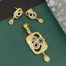 Ramdev Kangan Gold Plated Austrian Stone Pendant Set