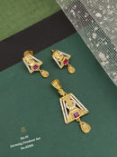 Ramdev Kangan Gold Plated Austrian Stone Pendant Set