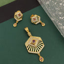 Ramdev Kangan Gold Plated Austrian Stone Pendant Set