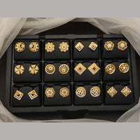 Ramdev Kangan Gold Plated Austrian Stone Stud Earrings