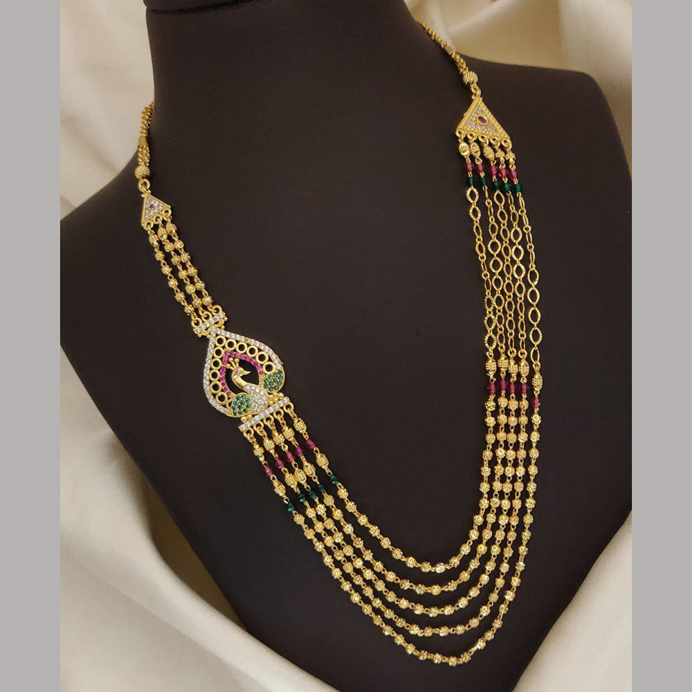 Ramdev Kangan Gold Plated Multi Layer Necklace Set