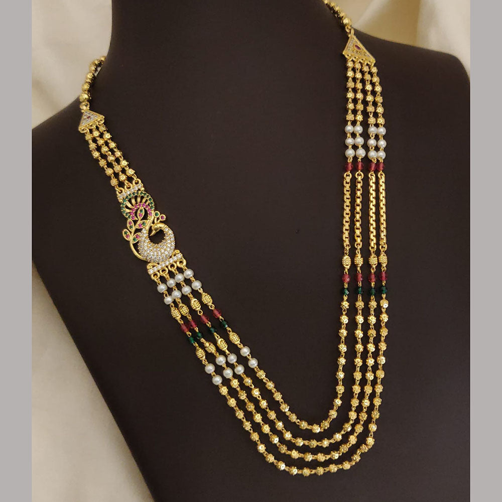 Ramdev Kangan Gold Plated Multi Layer Necklace Set