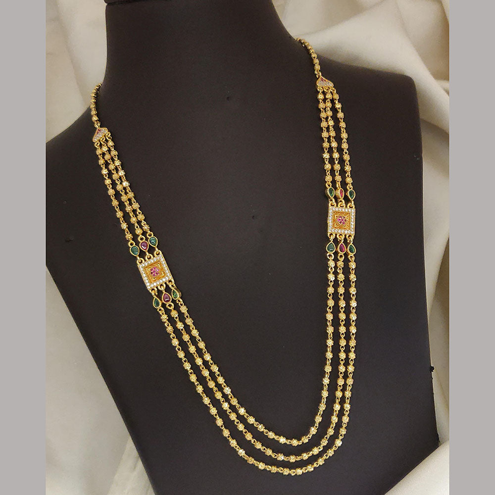 Ramdev Kangan Gold Plated Multi Layer Necklace Set