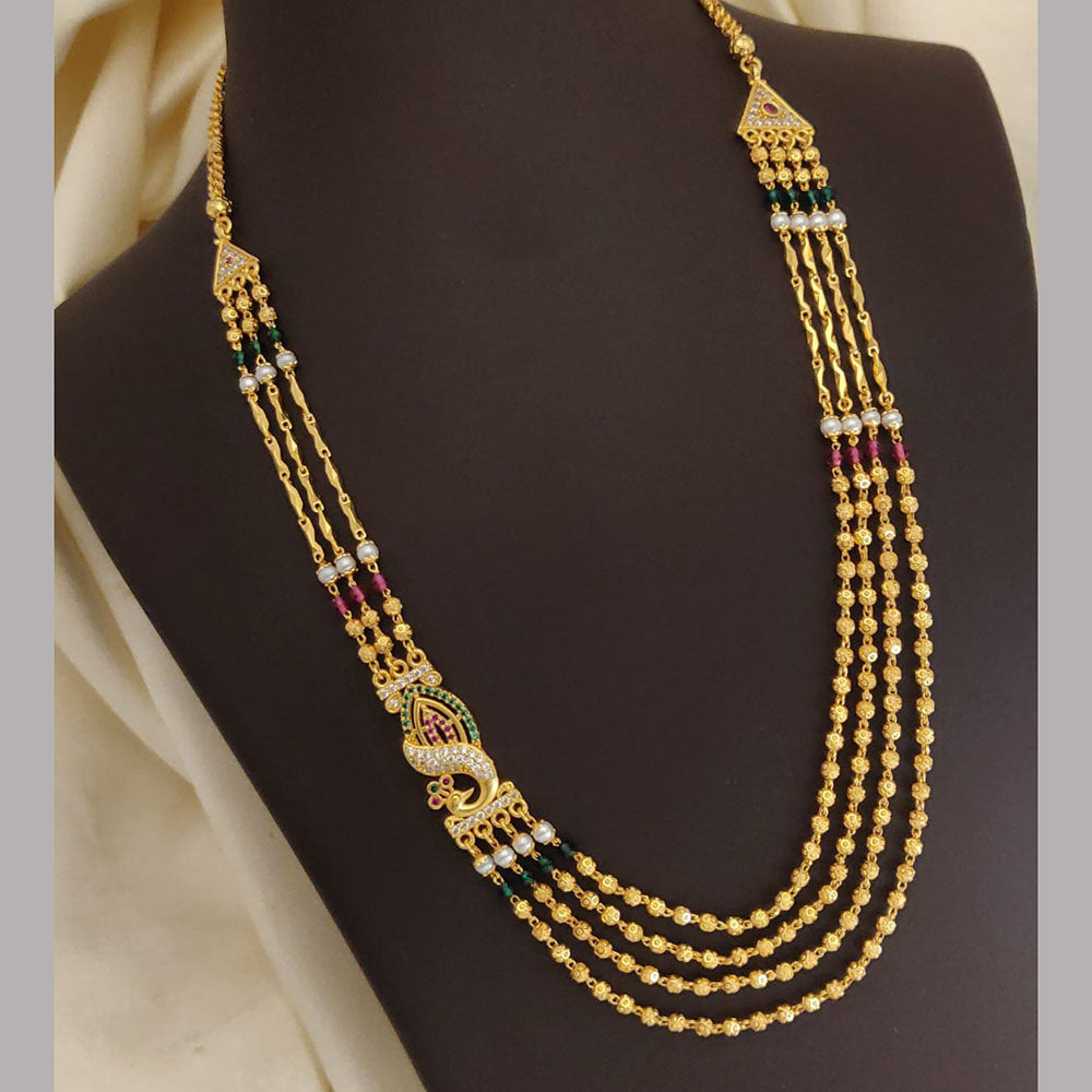 Ramdev Kangan Gold Plated Multi Layer Necklace Set