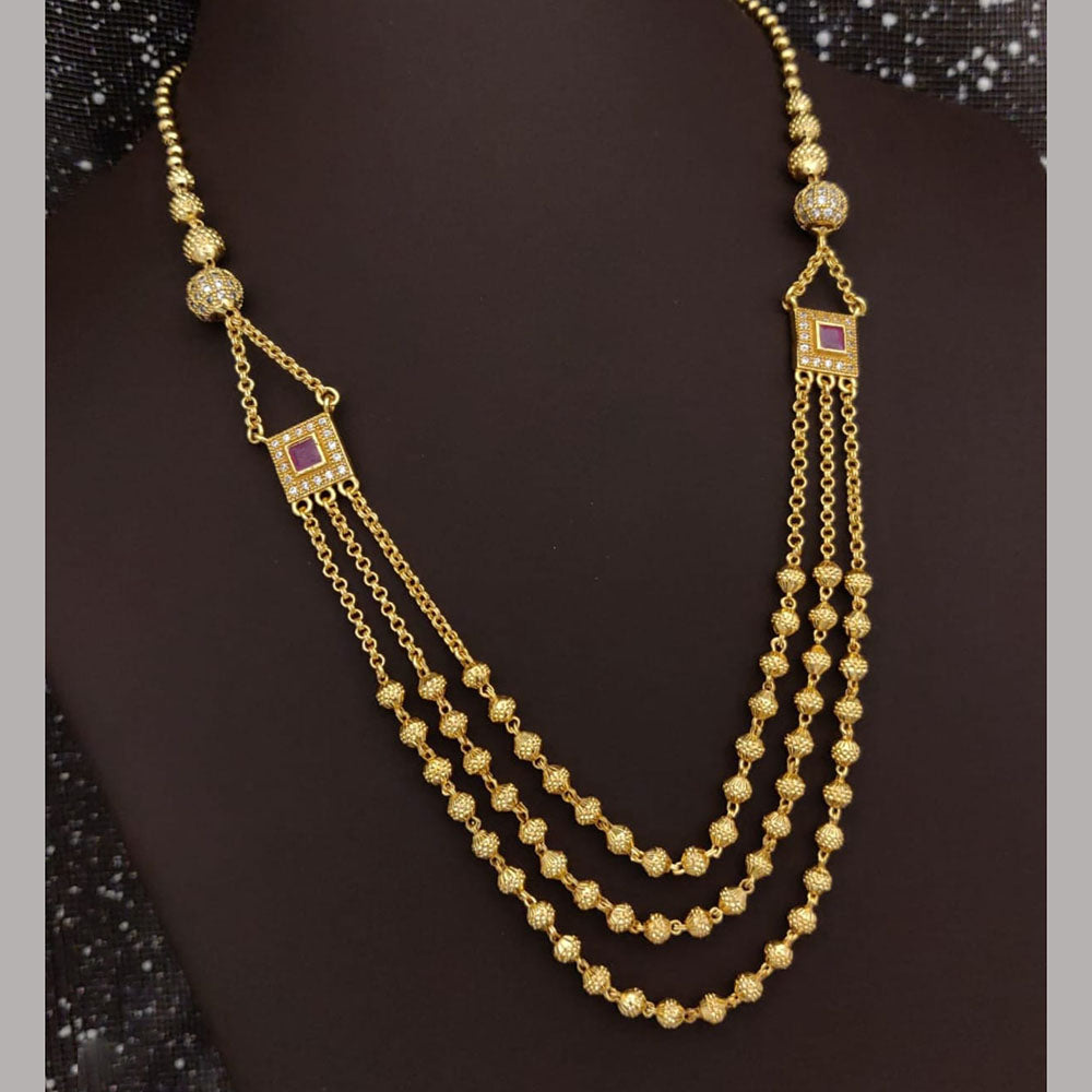 Ramdev Kangan Gold Plated Multi Layer Necklace Set