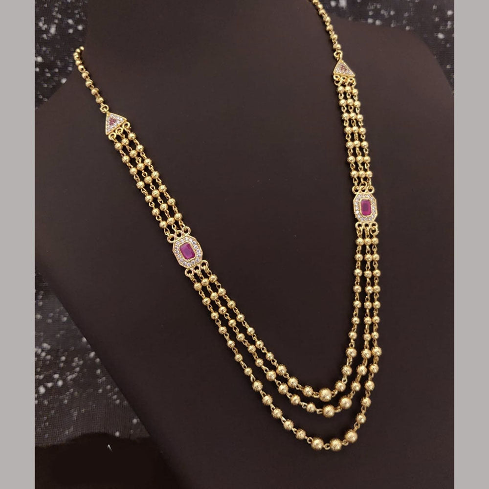 Ramdev Kangan Gold Plated Multi Layer Necklace Set