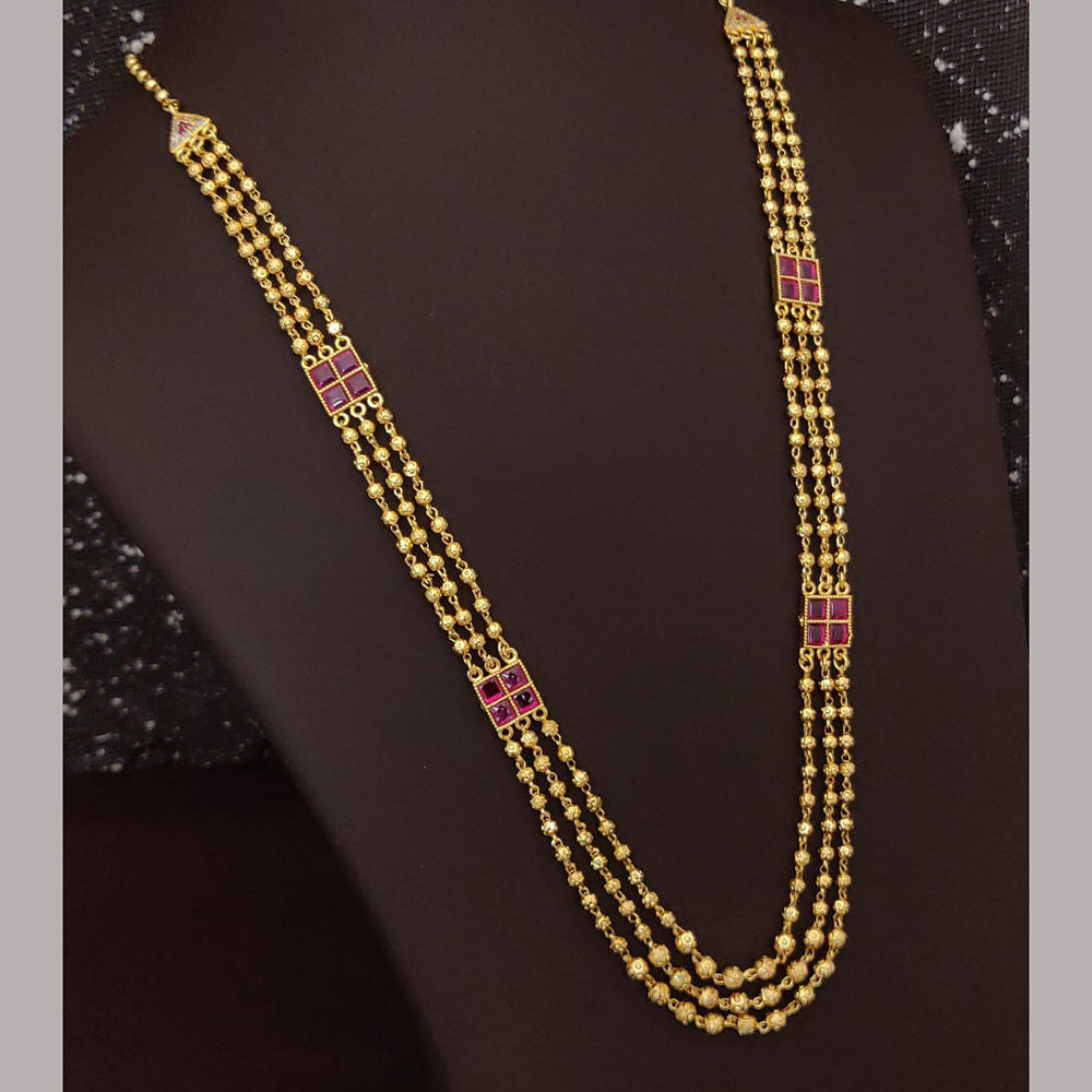 Ramdev Kangan Gold Plated Multi Layer Necklace Set