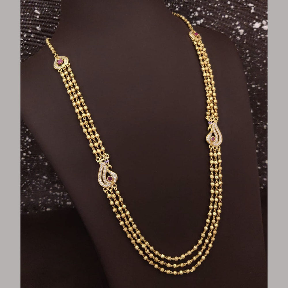 Ramdev Kangan Gold Plated Multi Layer Necklace Set