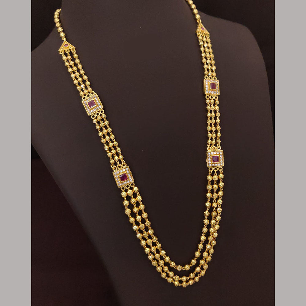 Ramdev Kangan Gold Plated Multi Layer Necklace Set