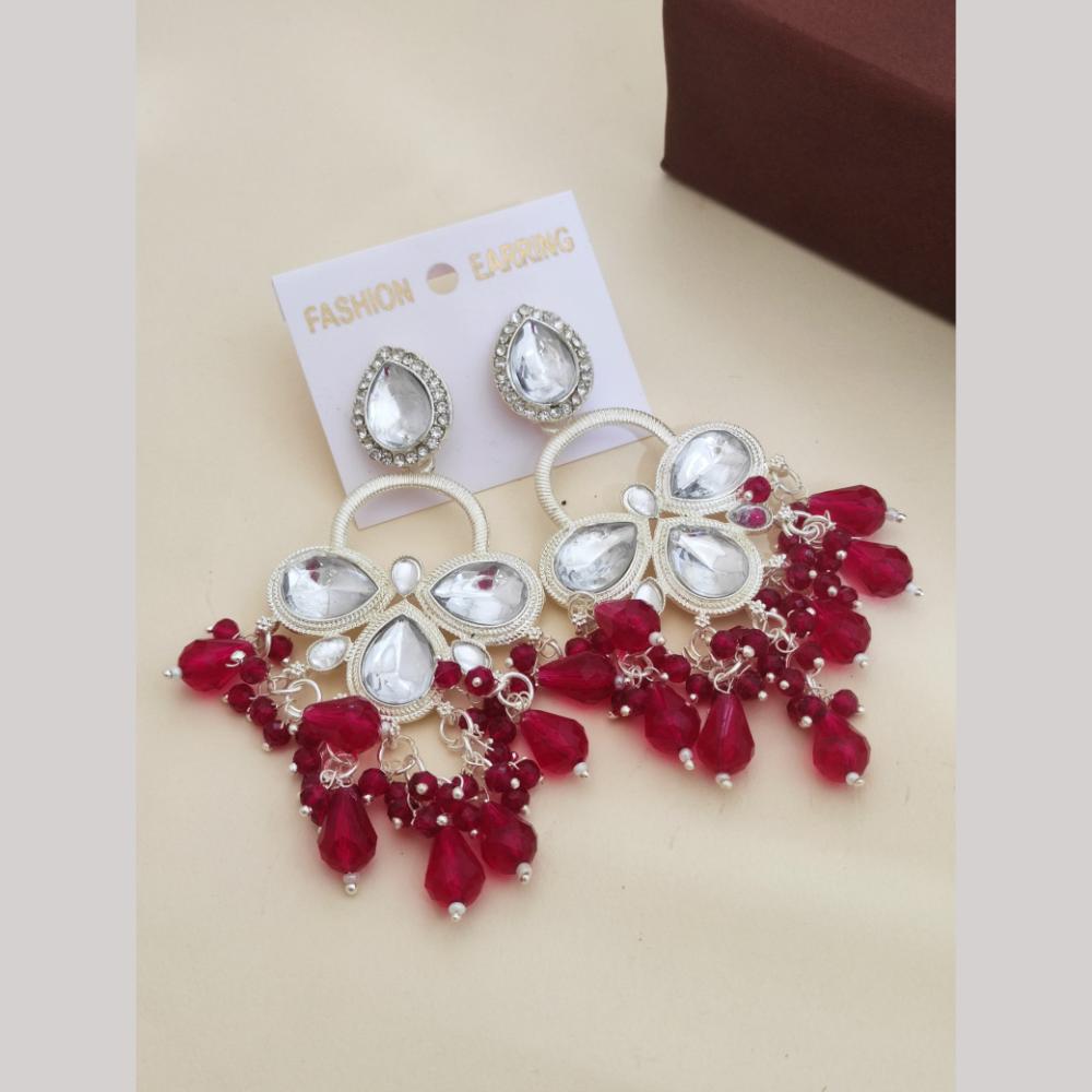 Khodiyar Gold Plated Crystal And Beads Dangler Earrings
