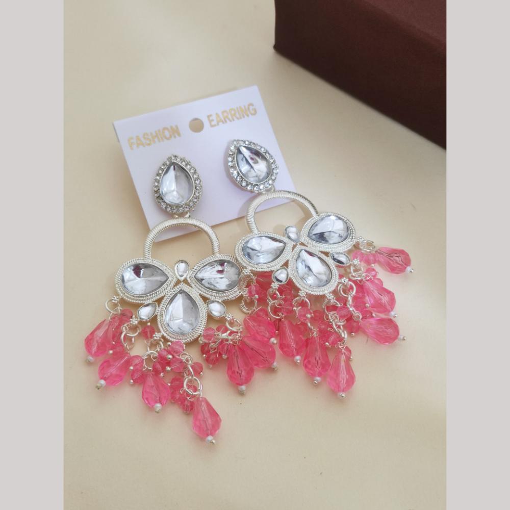 Khodiyar Gold Plated Crystal And Beads Dangler Earrings