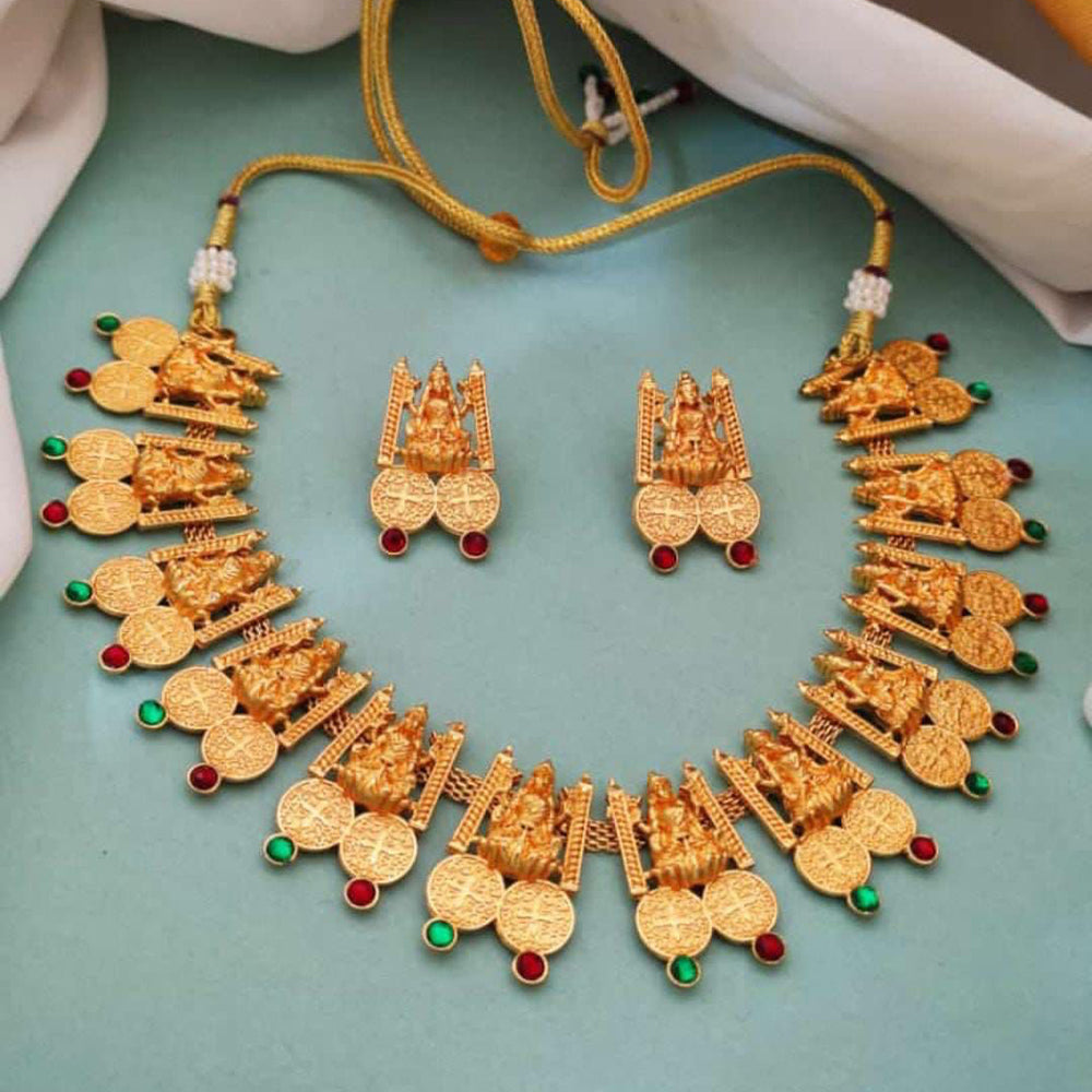 Khodiyar Gold Plated Pota Stone Necklace Set