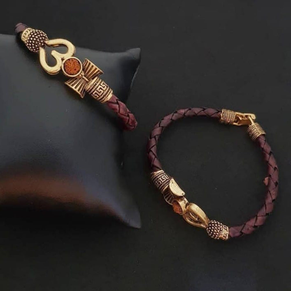 Khodiyar Rose Gold Plated OM Men's Bracelet