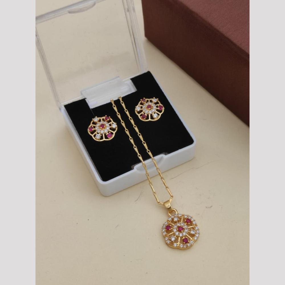 Khodiyar Premium Austrian Stone Chain Pendant Set