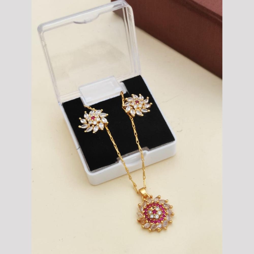 Khodiyar Premium Austrian Stone Chain Pendant Set