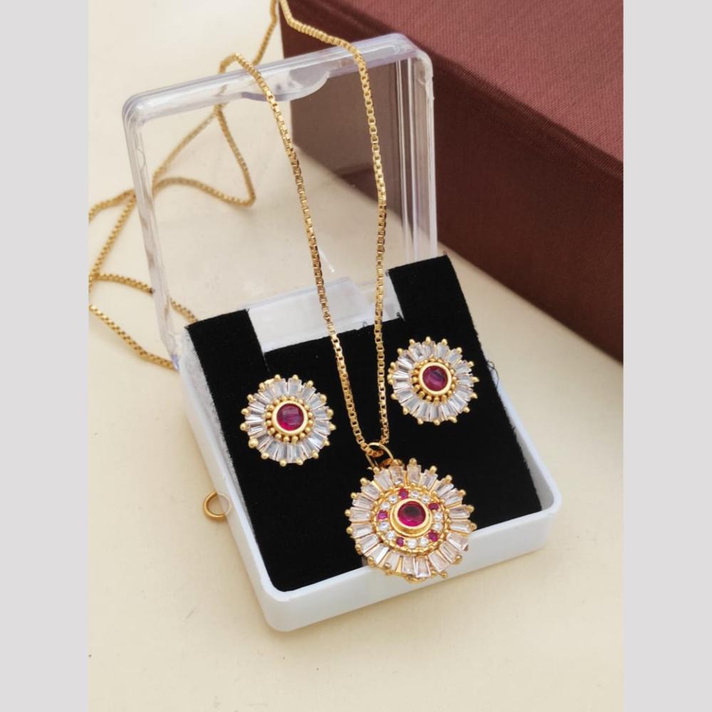 Khodiyar Premium Austrian Stone Chain Pendant Set